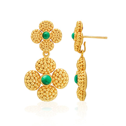 Berry Clover Malachite Convertible Duo Earrings - Capucine de Wulf