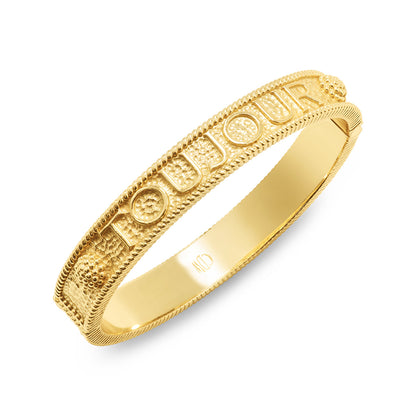 L'Amour Toujour Hinged Bangle in Gold - Capucine de Wulf