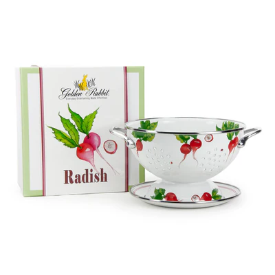 Radish Colander Set - Golden Rabbit Enamelware (2-Piece Set)