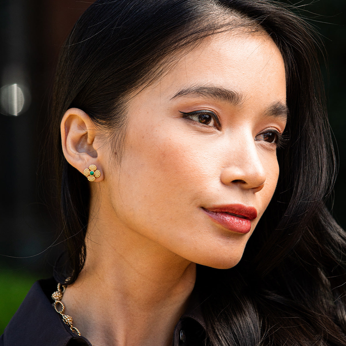 Berry Clover Malachite Convertible Duo Earrings - Capucine de Wulf