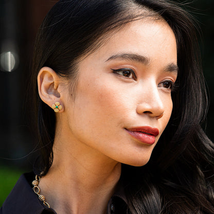 Berry Clover Malachite Convertible Duo Earrings - Capucine de Wulf