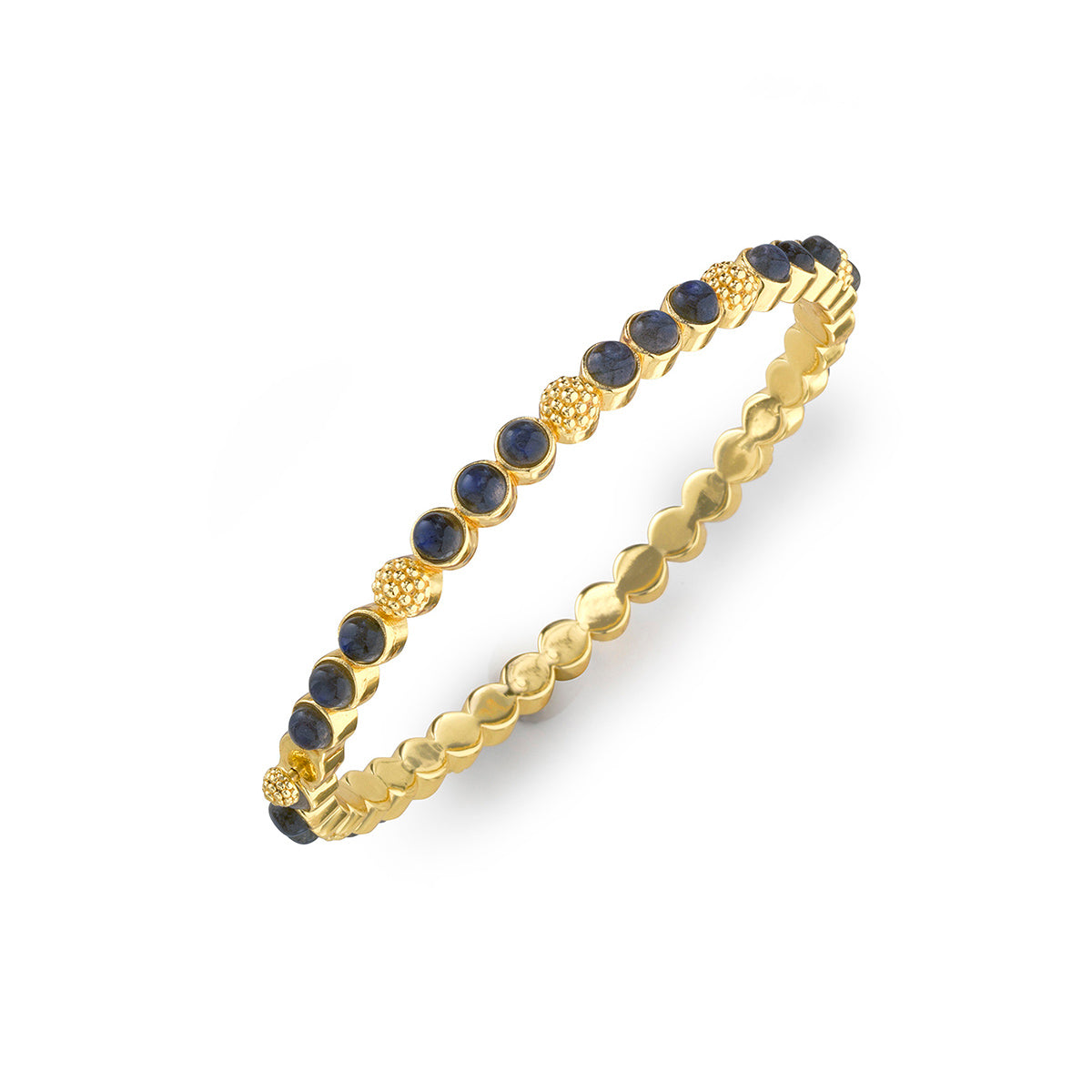 Berry Gem Petite Hinged Bangle, Blue Labradorite - Capucine de Wulf