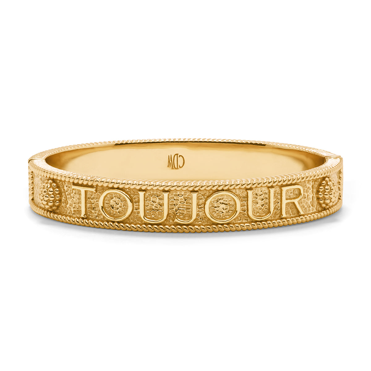 L'Amour Toujour Hinged Bangle in Gold - Capucine de Wulf
