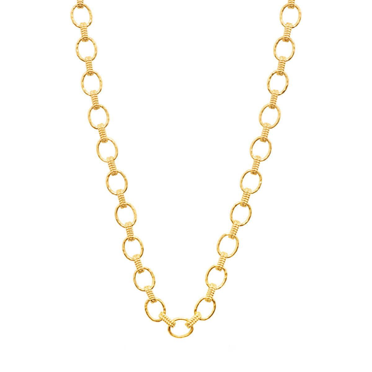 Cleopatra Small Link Necklace in Hammered Gold - Capucine de Wulf (16in)