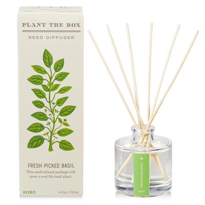 Fresh Picked Basil Diffuser, Plant The Box Collection - KOBO Candles (4oz)