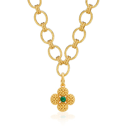 Berry Clover Malachite Double-Sided Pendant - Capucine de Wulf