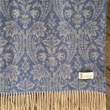 Wool Throw, Blue - Busatti (55in x 70in / 140cm x 170cm)