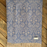 Wool Throw, Blue - Busatti (55in x 70in / 140cm x 170cm)