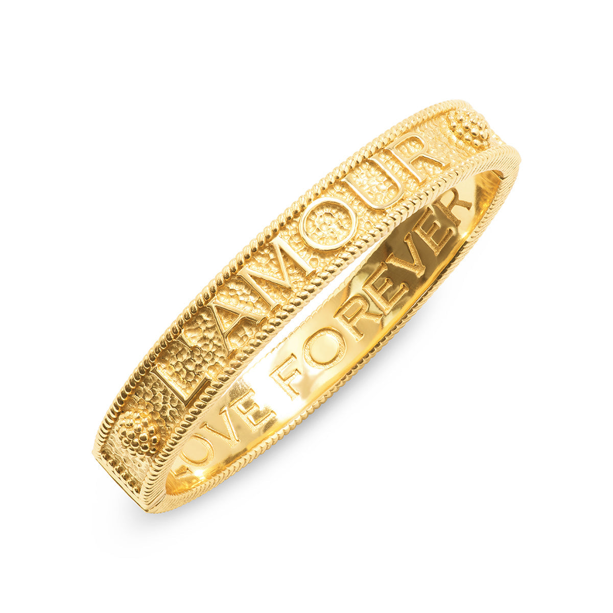 L'Amour Toujour Hinged Bangle in Gold - Capucine de Wulf
