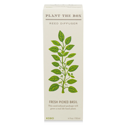 Fresh Picked Basil Diffuser, Plant The Box Collection - KOBO Candles (4oz)