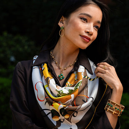 Berry Clover Malachite Double-Sided Pendant - Capucine de Wulf