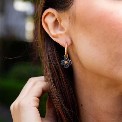 Berry Clover Hoop Earrings with Double Sided Charm - Capucine de Wulf