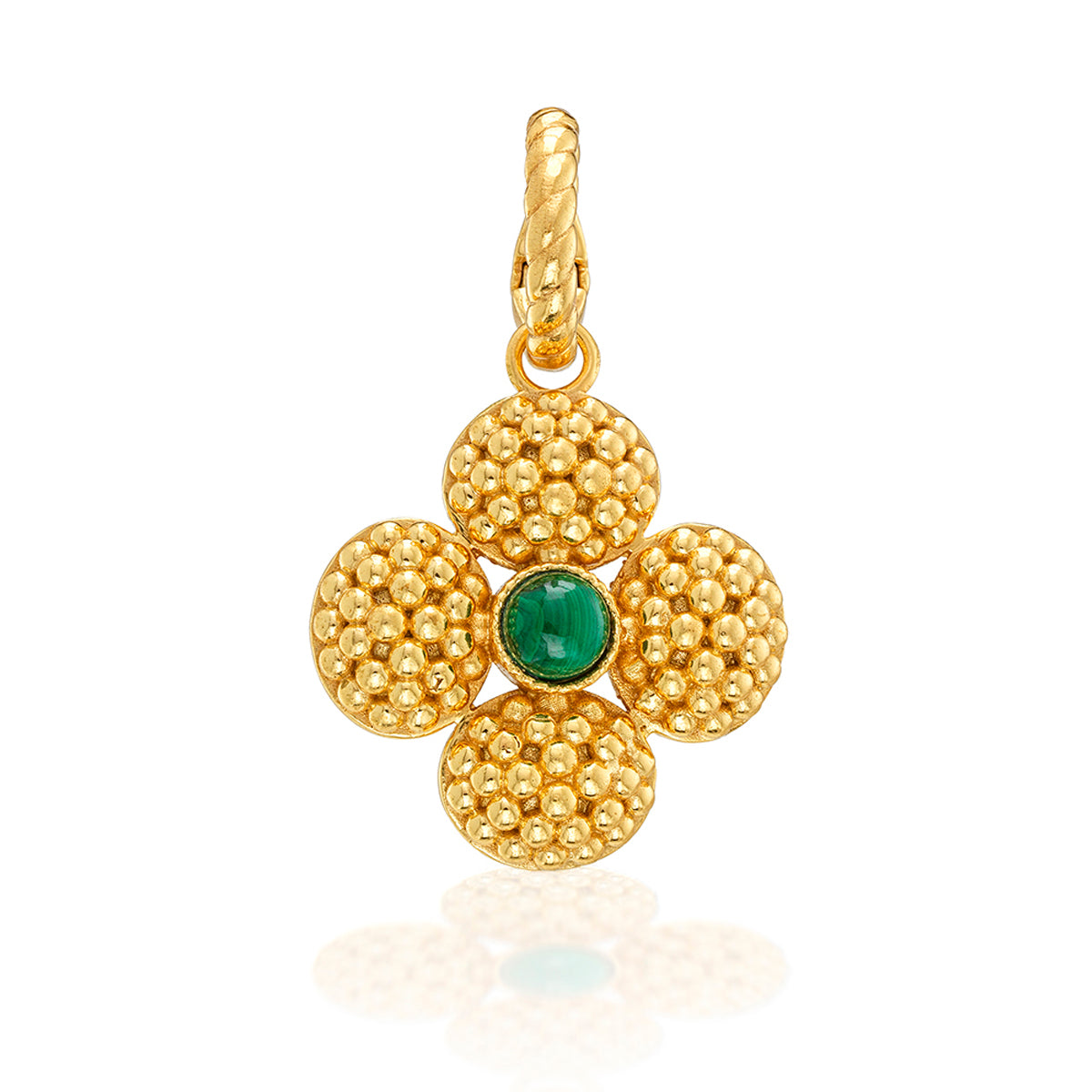 Berry Clover Malachite Double-Sided Pendant - Capucine de Wulf