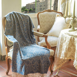 Wool Throw, Blue - Busatti (55in x 70in / 140cm x 170cm)