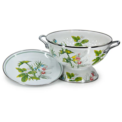 Herbs Colander Set - Golden Rabbit Enamelware (2-Piece Set)