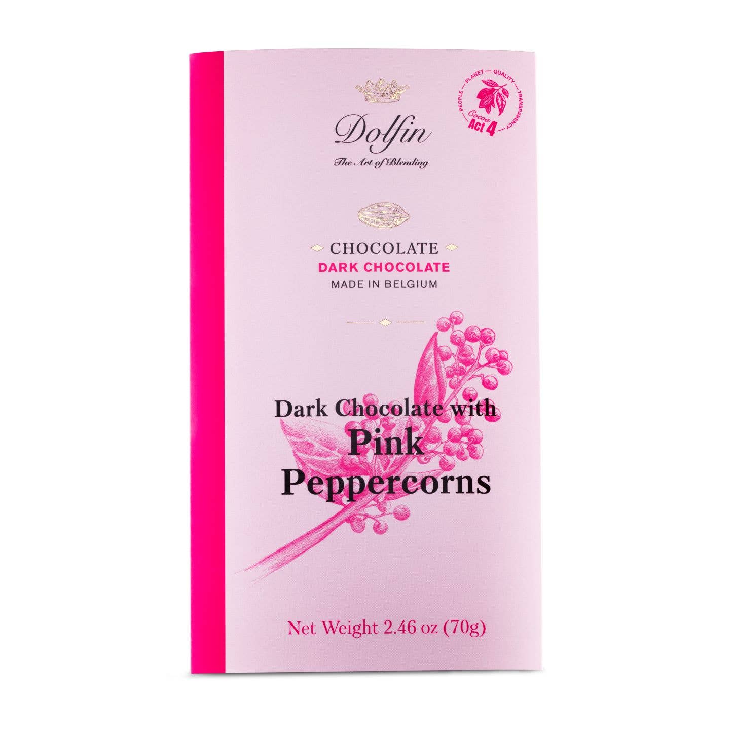 Dark Bar with Pink Peppercorn - Dolfin (2.5oz / 70g)