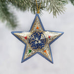 Starburst Floral 3D Star Hanging Ornament (4in / 10cm)