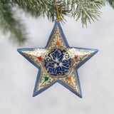 Starburst Floral 3D Star Hanging Ornament (4in / 10cm)