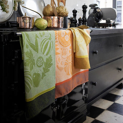 Tea Towel Thanksgiving, Yellow - Le Jacquard Français (24in x 31in)