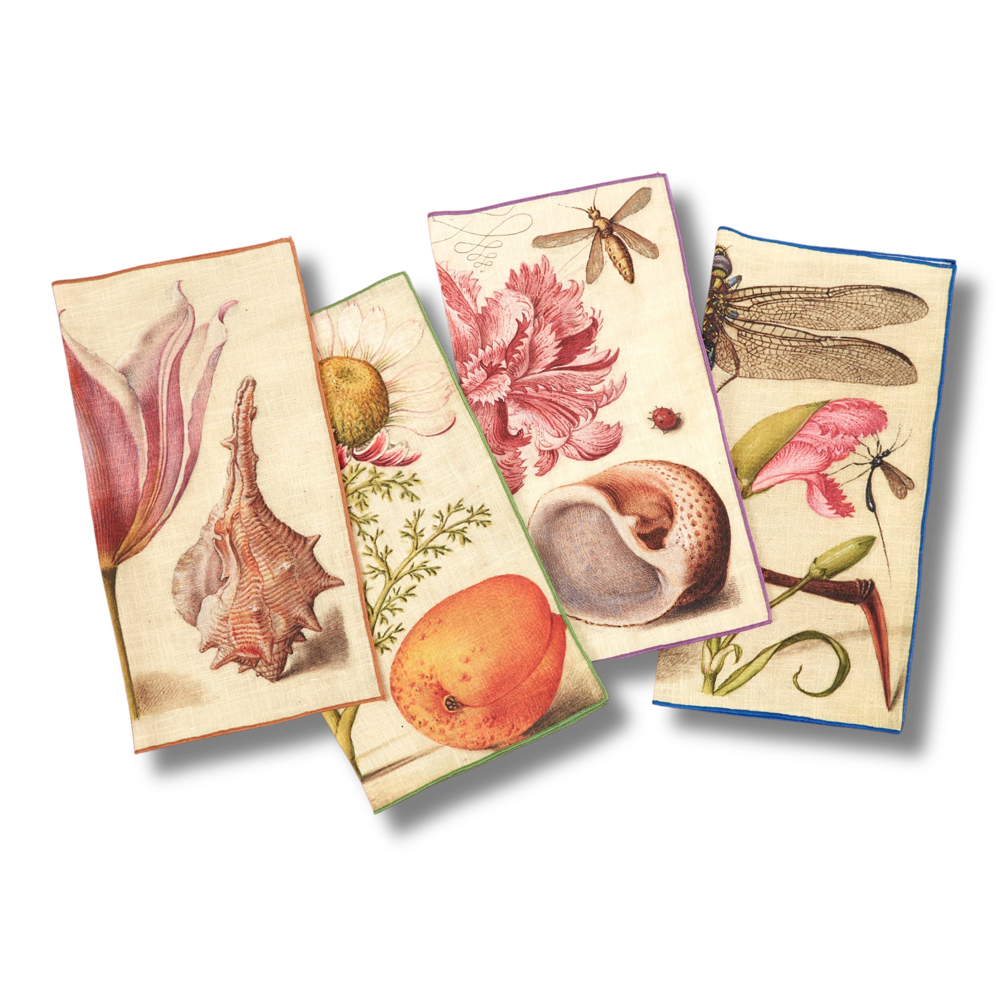 Botanical Dinner Napkins, Set of 4 - Siren Song (20in sq)