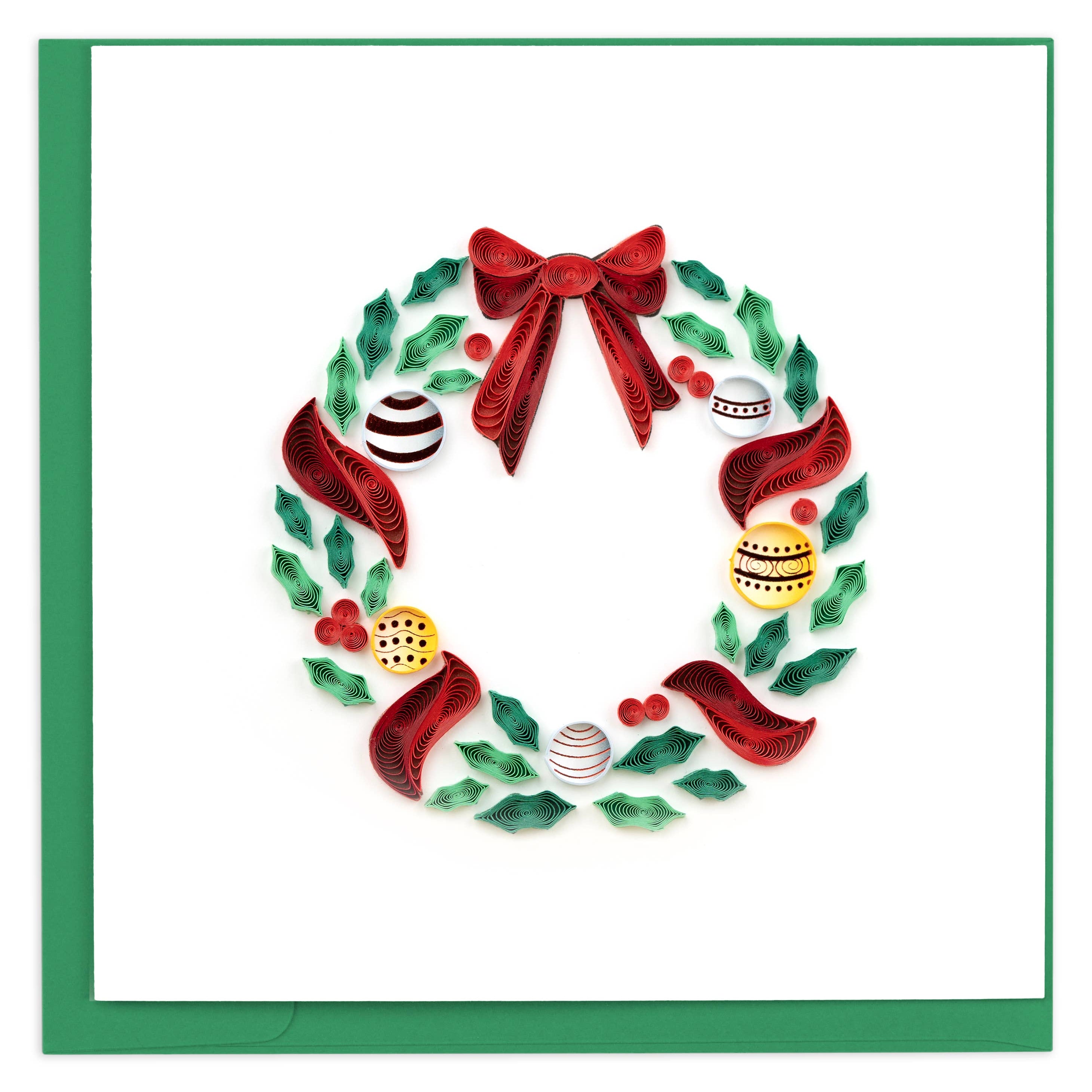 Card, Holiday Wreath - Quilling Card (6in sq, with envelope)