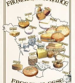 Tea Towel, Fromages de France - Torchons & Bouchons (15in x 19in)