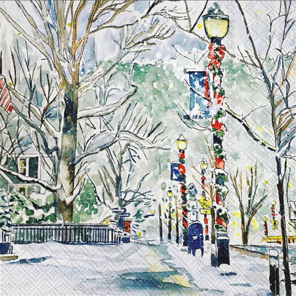Cocktail Napkins, Winter Street Christmas (20-count)