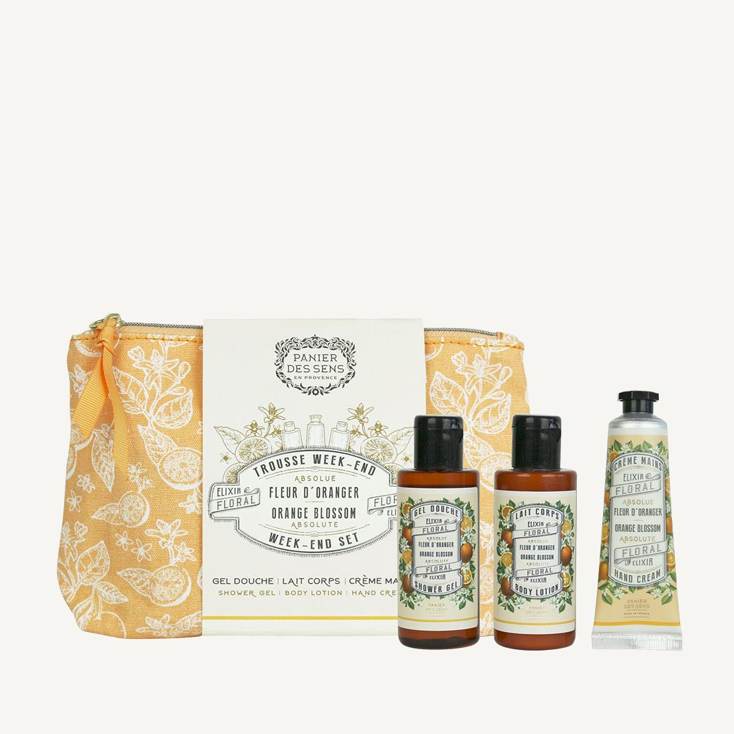 Body Care Travel Set, Orange Blossom - Panier des Sens (2x 2.4oz / 70ml, 1oz / 30ml)