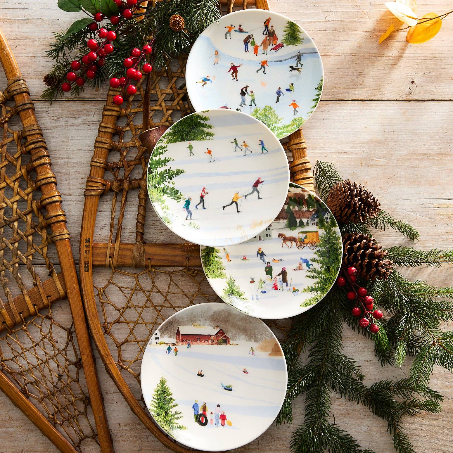 Winter Wonderland Plates, Felix Doolittle (Set of 4) - Caskata (8.5in)