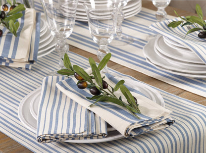 Dinner Napkin, French Blue Stripe Cotton (20in, Set of 4)