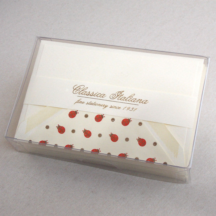 Ladybug Notecards with Lined Envelopes - Rossi 1931 (10 count)