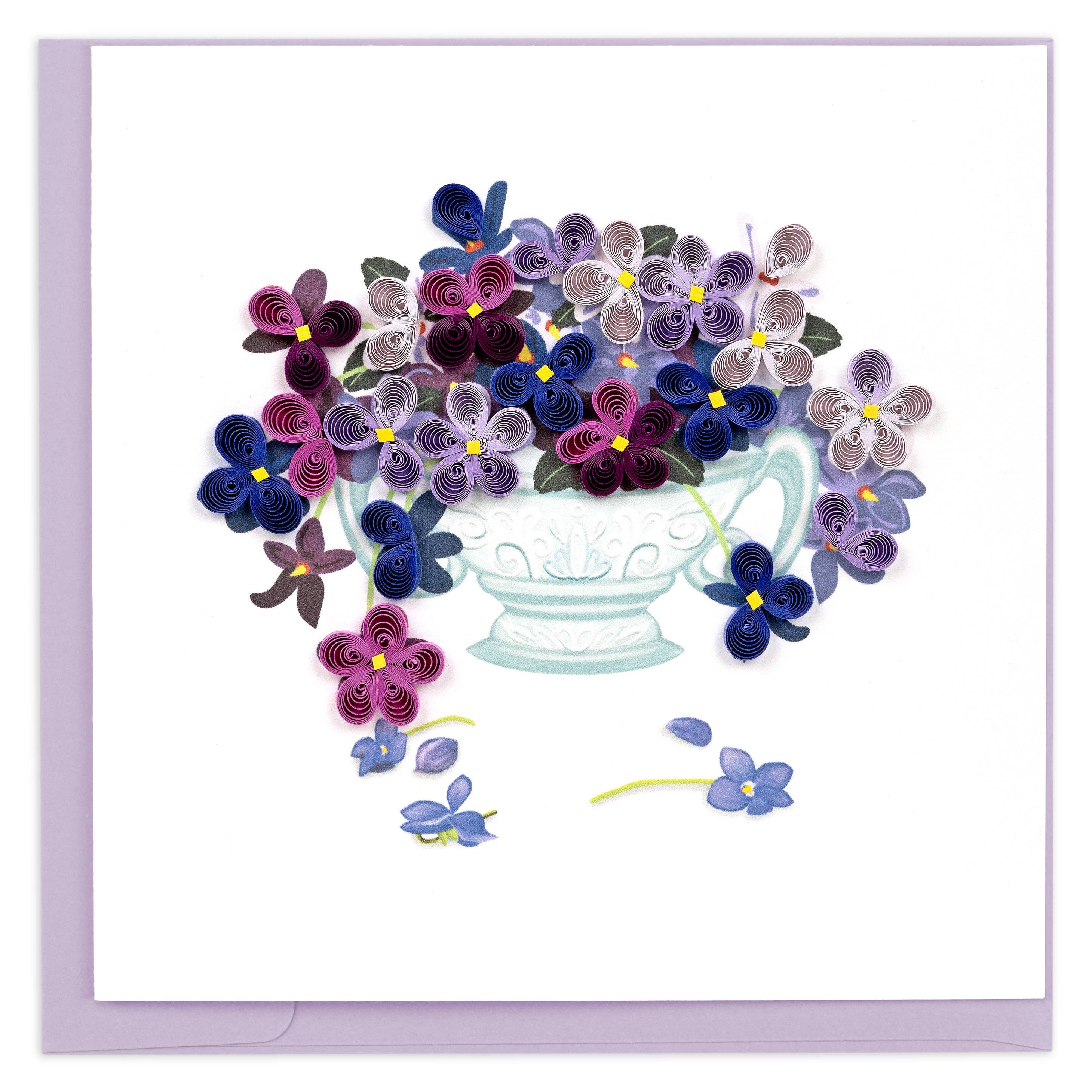 Card, Violet Bouquet - Quilling Card (6in sq, with envelope)