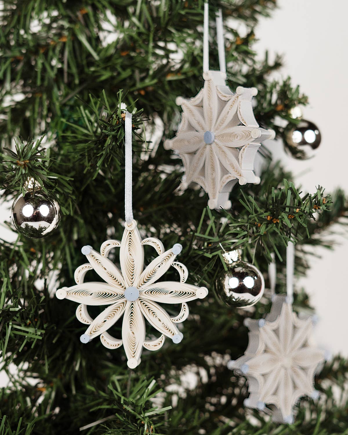 Ornaments, Quilled Snowflake Ornaments Box Set - Quilling Card