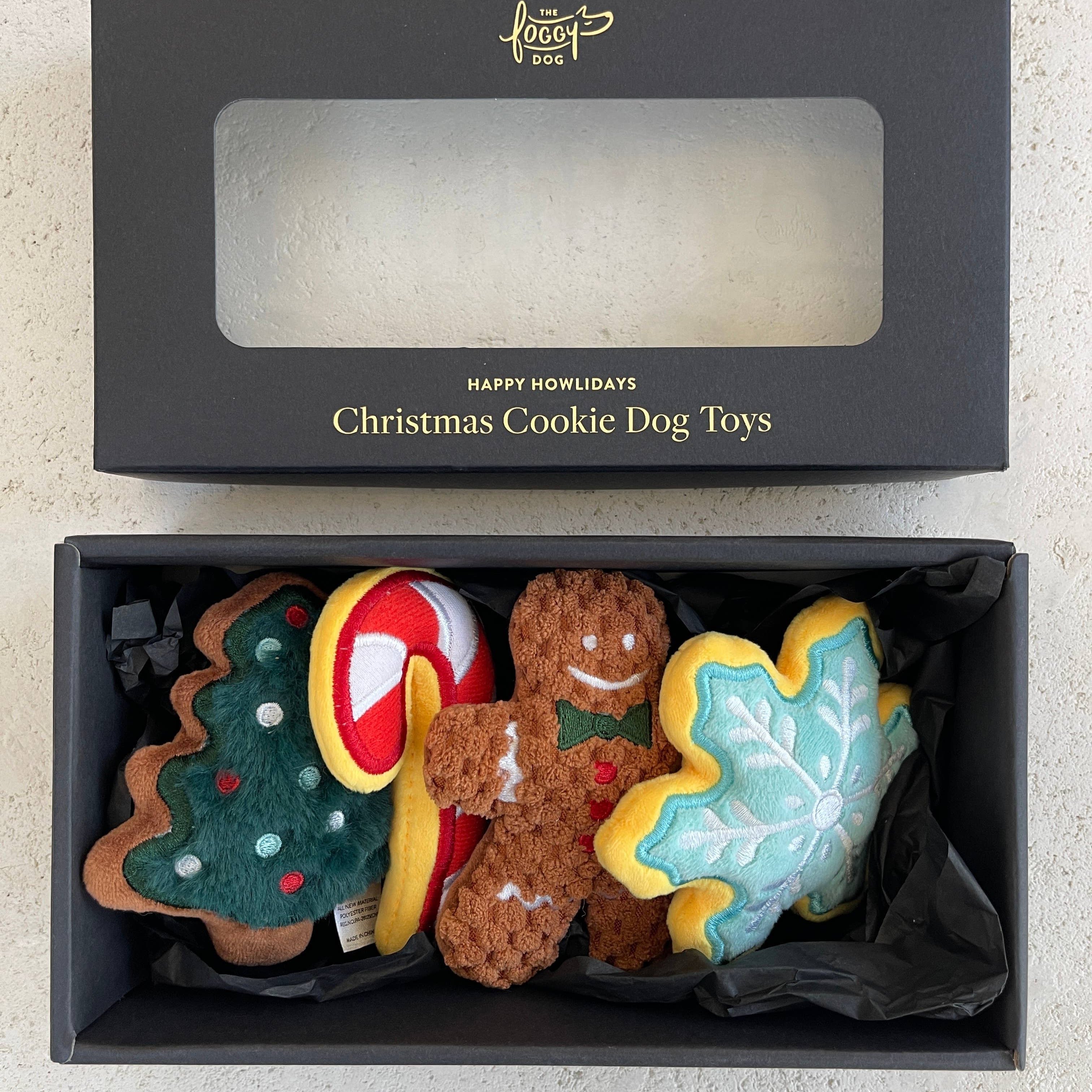 Christmas Cookie Dog Toys (Boxed Set of 4) - The Foggy Dog (4in)