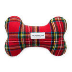 Tartan Plaid Flannel Holiday Dog Squeaky Toy - The Foggy Dog (4.5in H x 7.5in W)