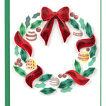 Mini Card, Holiday Wreath with Ornaments - Quilling Card