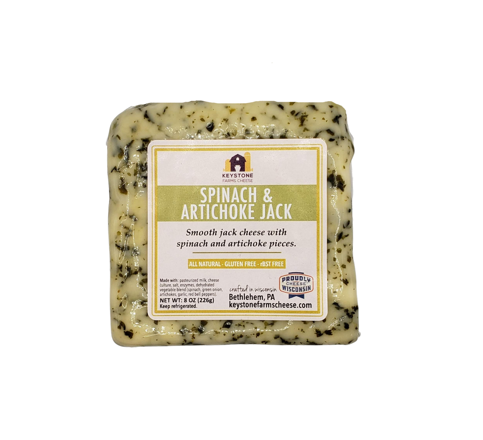 Spinach & Artichoke Jack Cheese - Keystone Farms (7oz / 200g)