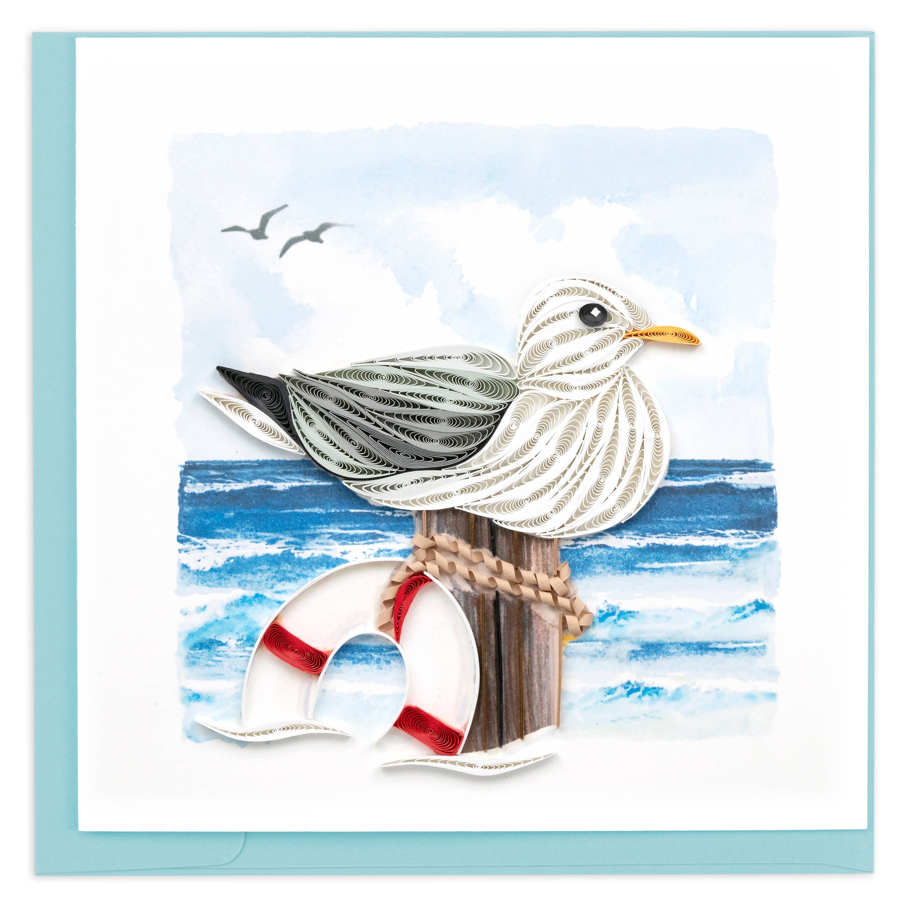 Card, Seagull - Quilling Card (6in sq, with envelope)