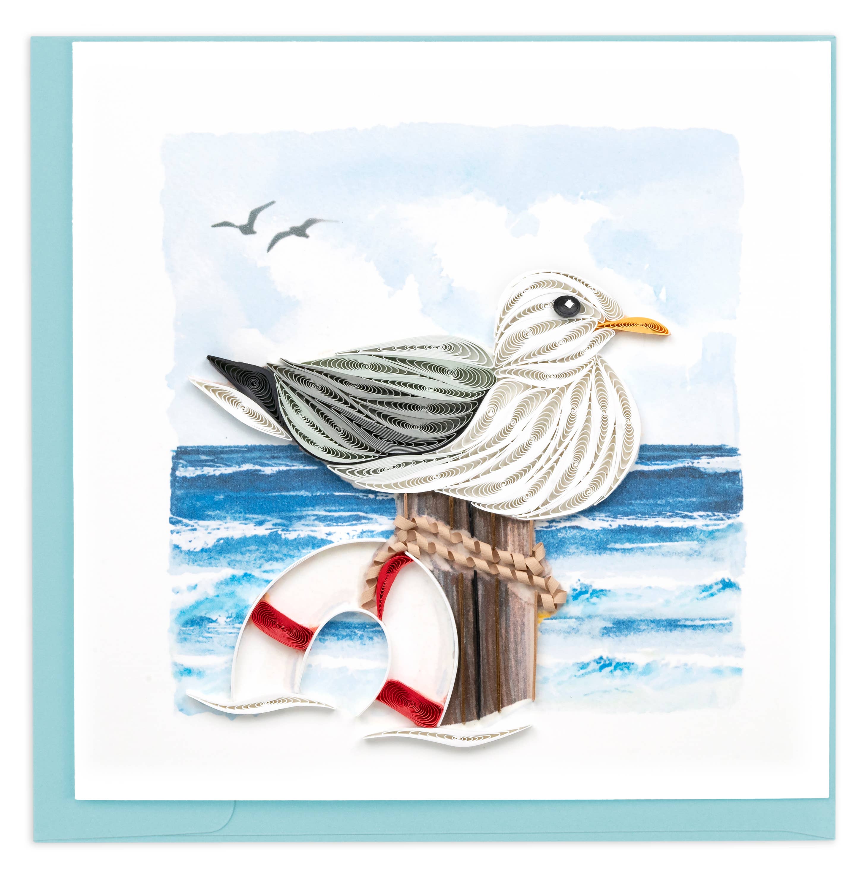 Card, Seagull - Quilling Card (6in sq, with envelope)