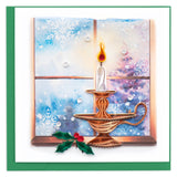Card, Christmas Candle - Quilling Card (6in sq, with envelope)
