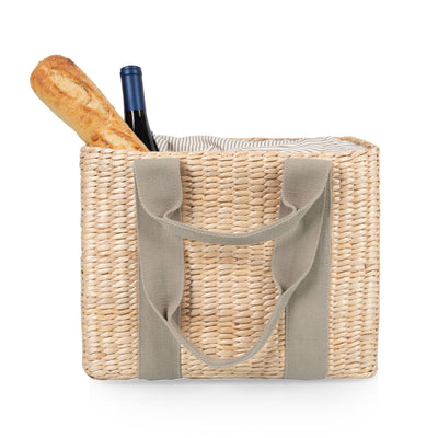 Parisian Picnic Basket, Beige with Navy Blue Accents