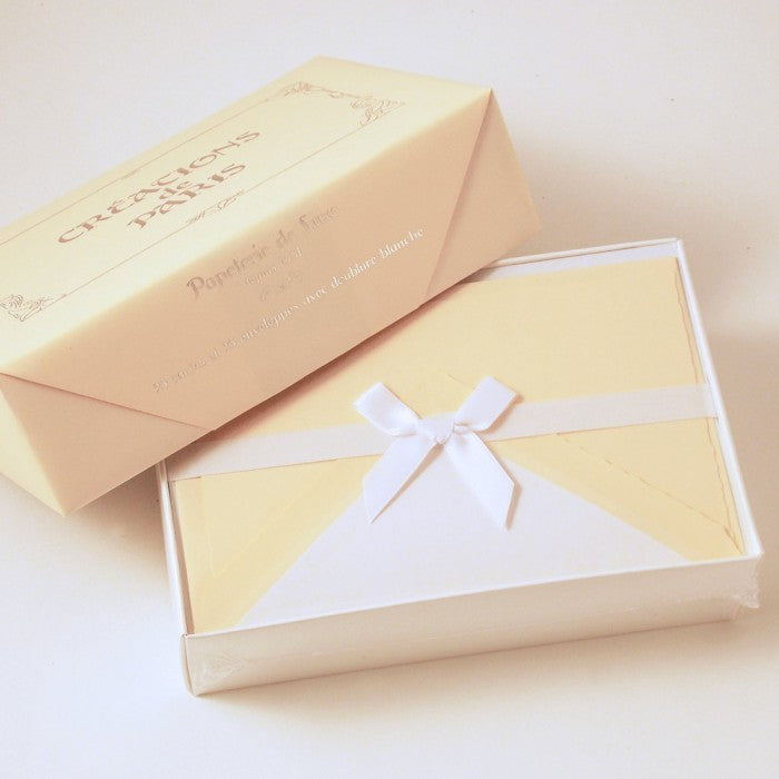 Deckle Edge Cards (Cream) with Lined Envelopes - Rossi 1931 (25 count)