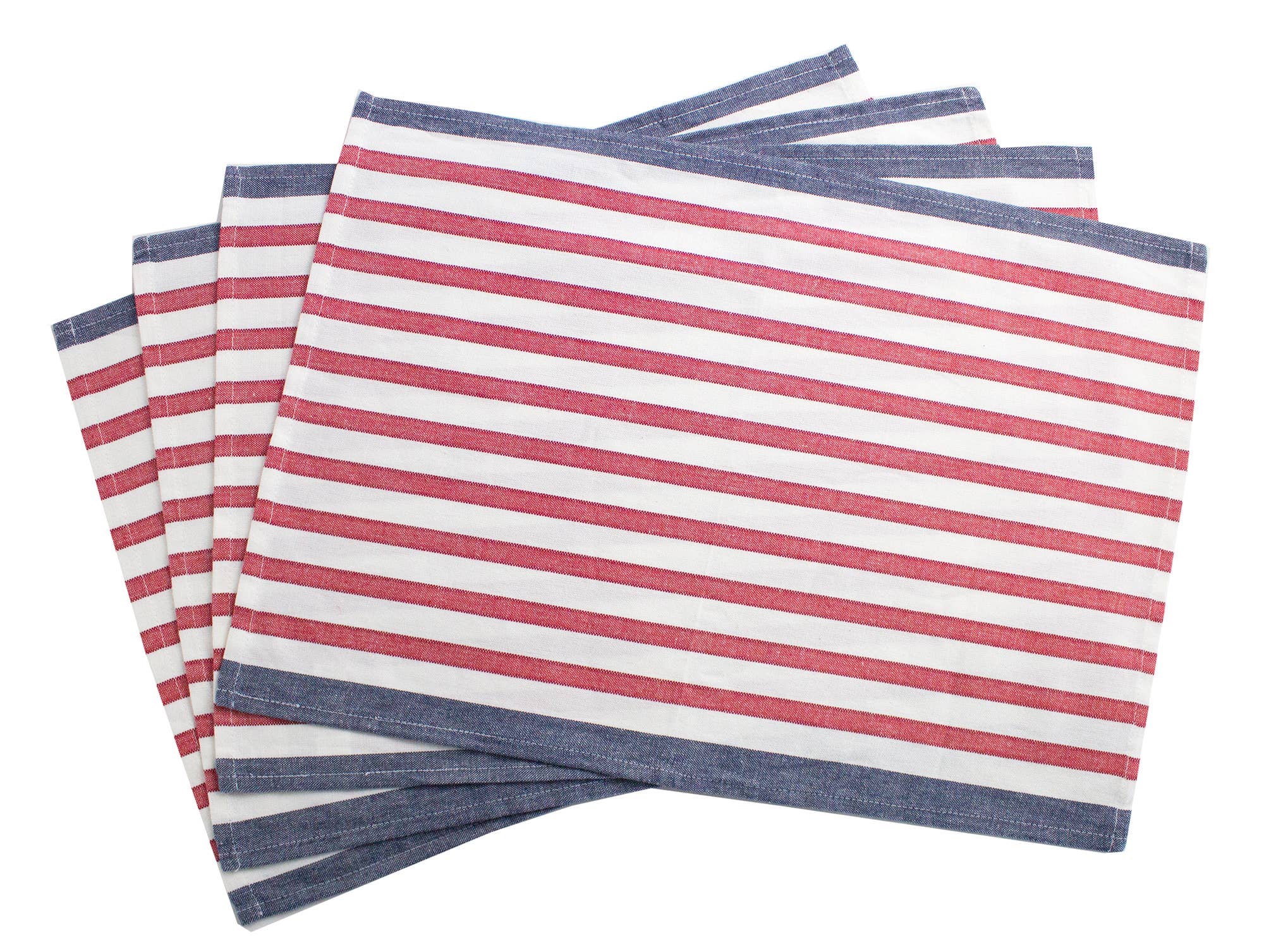 Striped Placemats, Red & Blue (14in x 20in)