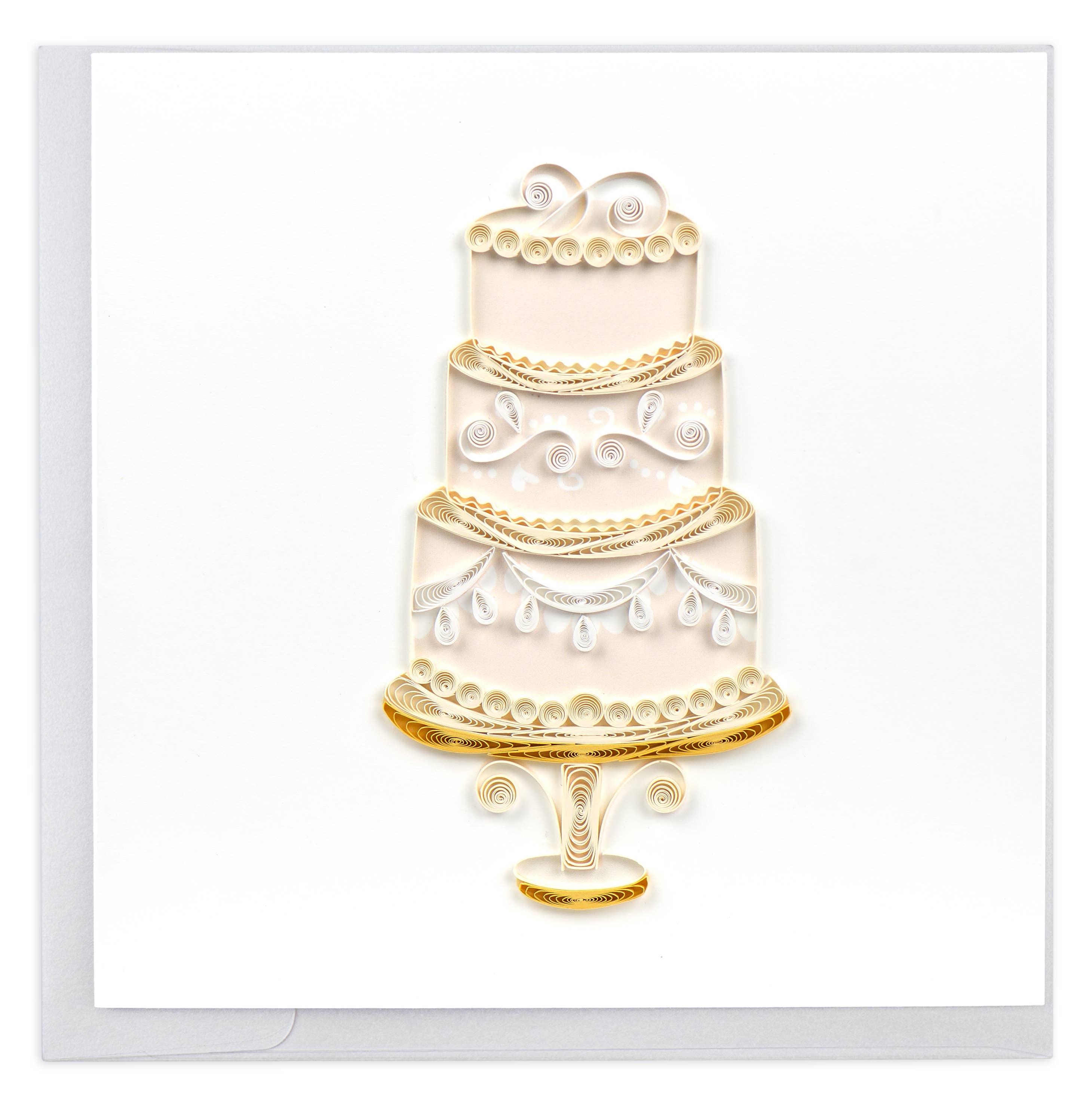 Card, Elegant Wedding Cake - Quilling Card
