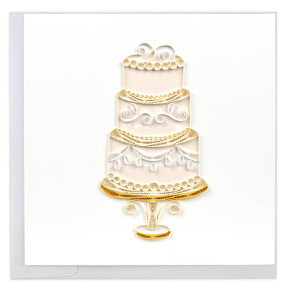 Card, Elegant Wedding Cake - Quilling Card