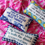 Pillow, 'Nice Things' Needlepoint - Furbish Studio (8in x 14in)