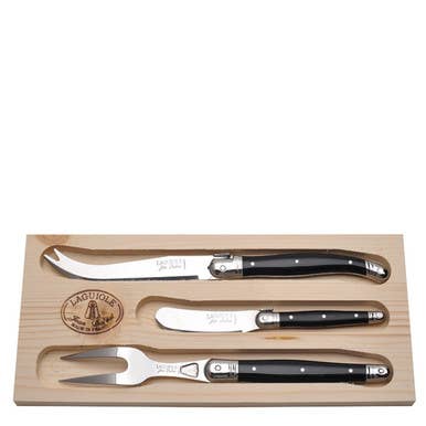 Cheese Set, Black (3-piece) - Jean Dubost Laguiole