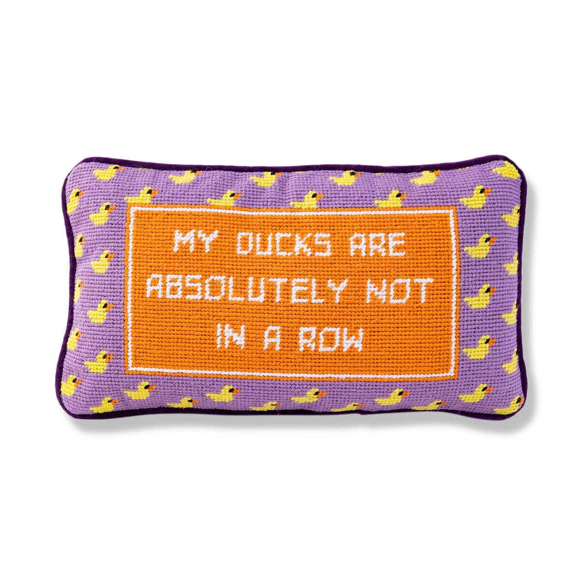 Pillow, 'Ducks in a Row' Needlepoint (8in x 14in)