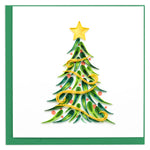 Card, Gold Garland Christmas Tree - Quilling Card (6in sq, with envelope)