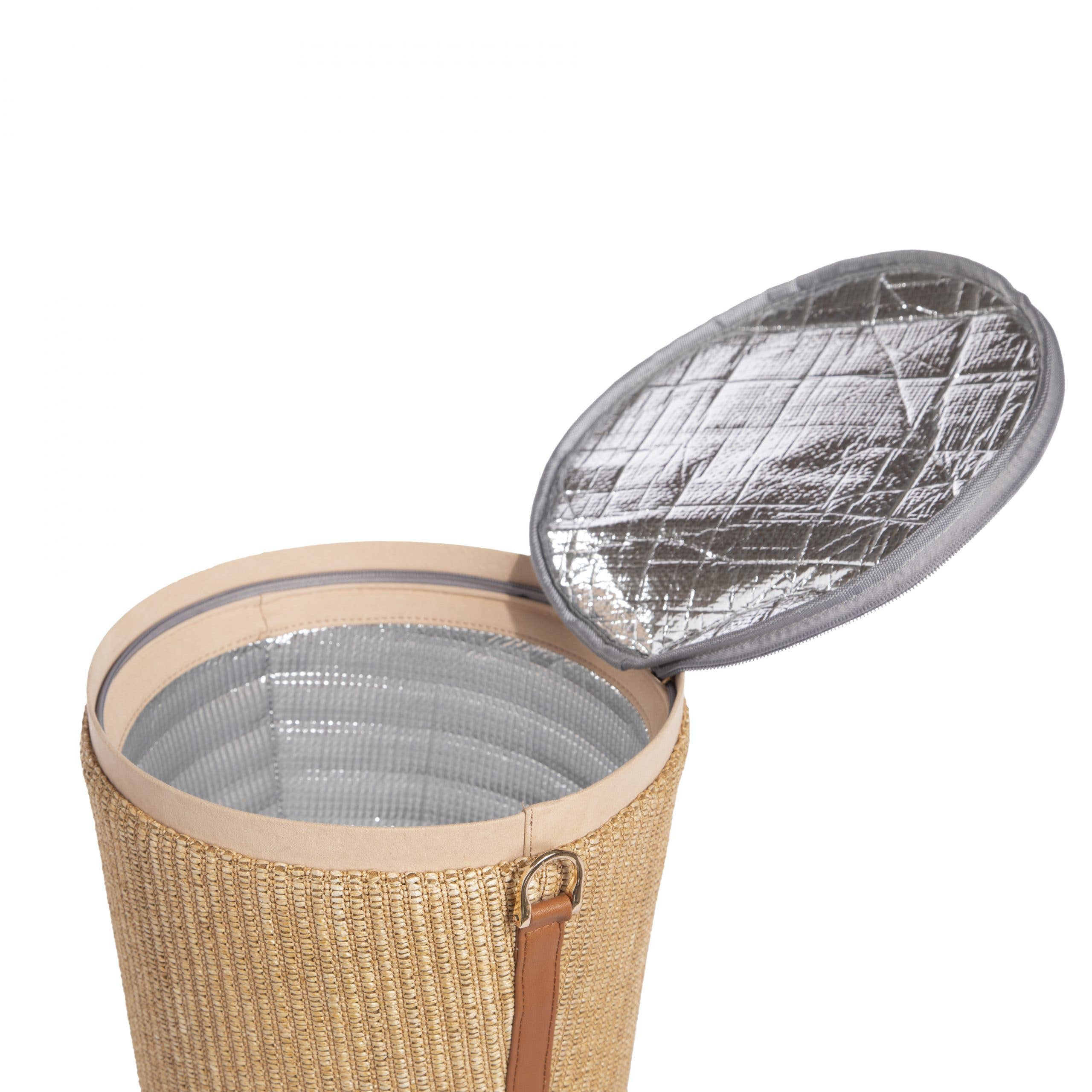 Jackie Picnic Basket, Cognac - Jackie Crowe (10.5in Dia x 11.25in H)